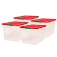 thumbnail image 1 of Homz 64 Qt Secure Latch Clear Plastic Storage Container Bin w/ Lid (4-Pack), 1 of 9