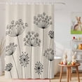 thumbnail image 6 of Shower Curtain Black Dandelion Shower Curtains for Bathroom Decor, Waterproof Polyester Shower Curtain Set with Hooks, Standard Size 72" x 72" Beige, 6 of 9