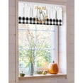 thumbnail image 4 of Rod Pocket Window Valances Hello Fall Watercolor Pumpkins Short Kitchen Curtains Farm Fruit Buffalo Check Window Treatment Drapes for Bedroom Bathroom Living Room 42x12In,1 Panel, 4 of 6