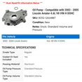 thumbnail image 2 of Oil Pump - Compatible with 2003 - 2005 Lincoln Aviator 4.6L V8 VIN H DOHC 2004, 2 of 2