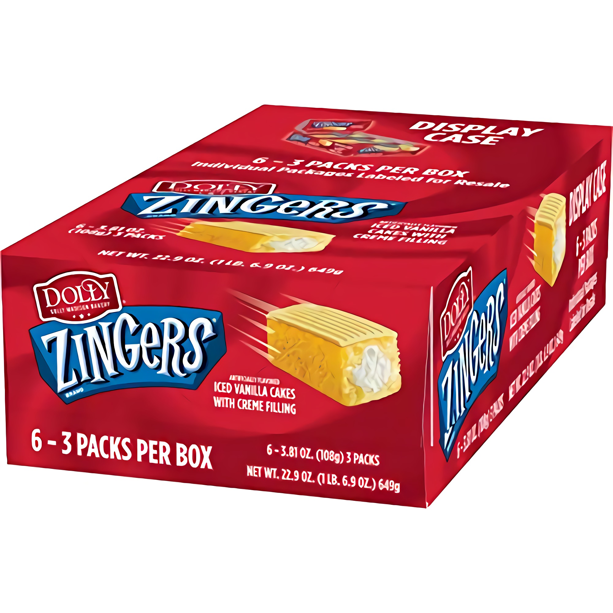 Dolly Madison Vanilla Zingers 3.81 Oz 6 Count (18 Total Zingers