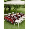 thumbnail image 4 of Outdoor Tablecloth with Umbrella Hole for Patio/Picnic/Party/Camping, Red Black Boho Waterproof Table Cloth Rectangle Table Cover Washable, Geometric Vintage Abstract Art (60"x 84"), 4 of 8