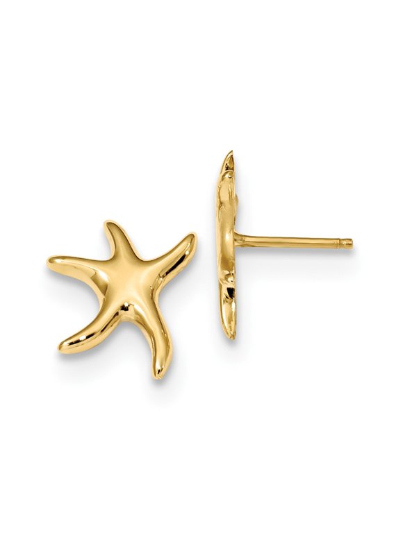 Primal Gold 14 Karat Yellow Gold Polished Starfish Post Earrings