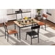 thumbnail image 3 of 5-piece dining set: de madera kitchen mesa con 4 pu-forrado sillas y industrial metal frame, brown & negra para dining room, home o apartment, 3 of 7