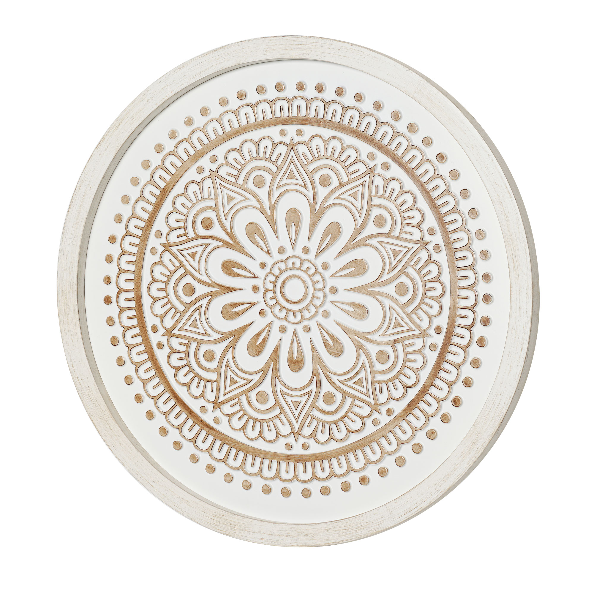 American Art Decor Boho Rustic Farmhouse Wood Framed Wall Medallion ...