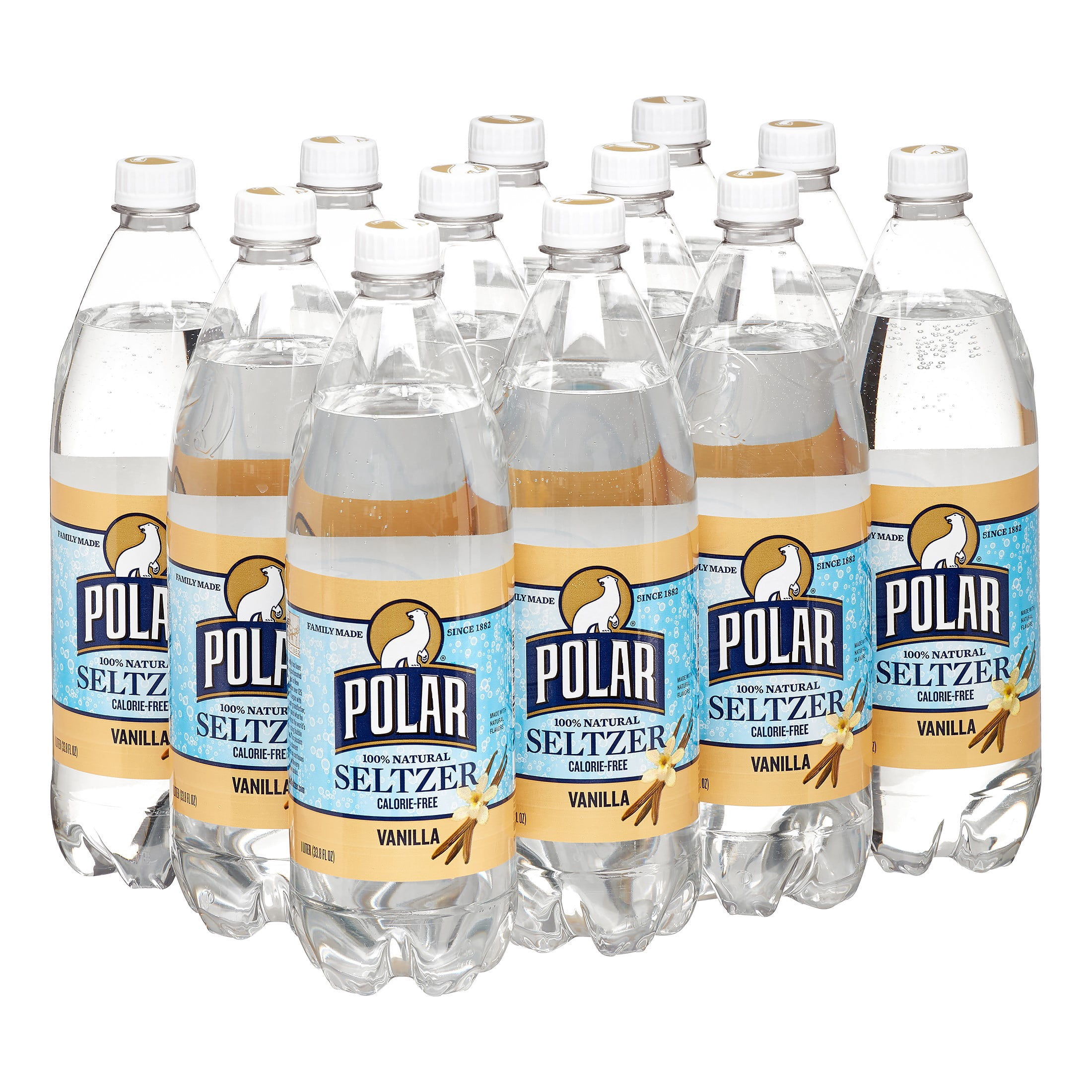 Polar Sparkling Water, 33.8 Fl Oz, 12 Count Bottles