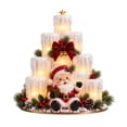 thumbnail image 2 of Illuminated Tier Icicle Flameless Candle Christmas Table Center Decor Santa Figure Pinecone Berry for Indoor Display, 2 of 5