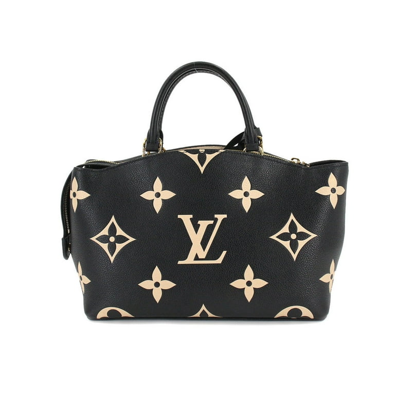 Authenticated Used Louis Vuitton LOUIS VUITTON Bicolor Monogram Emplant  Petit Palais PM 2way Hand Shoulder Bag Leather Black Beige M58913 RFID 