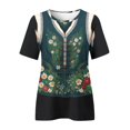 thumbnail image 3 of Bmisegm Chemises Confortables pour Women Chemises Imprimées Décontractées Col Rond Manches Courtes T-Shirt Tunique Blouse Robe Gothique pour Women Vert m, 3 of 4