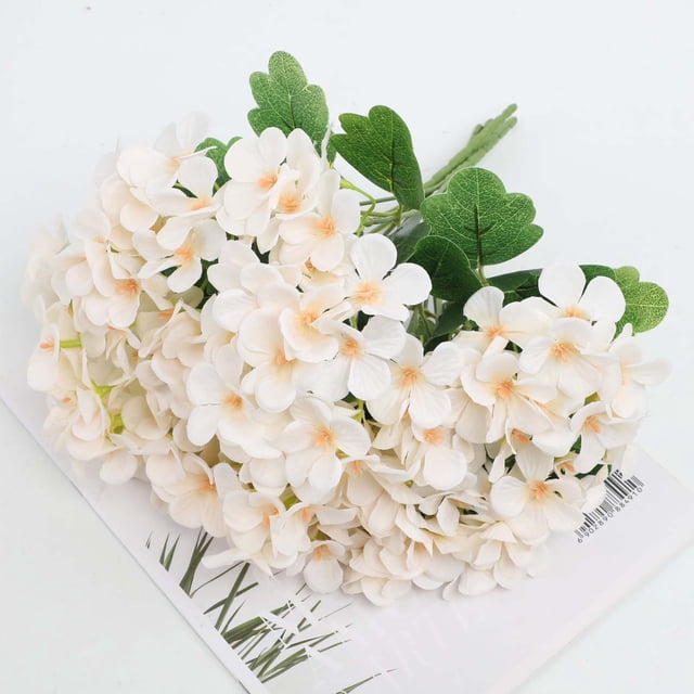 Accesorios De Fotografía Flores artificiales de seda para decoración del hogar, arreglos florales para bodas y accesorios de fotografía (blancas) Rkxzt