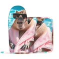 thumbnail image 2 of Honeii Island Vacation Guinea Pig patten Oven Mitts and Pot Holders Sets, Baker Oven Mitts, Mittens for Kitchen Decor, Baking Lover over Gloves Gifts, 2 of 7