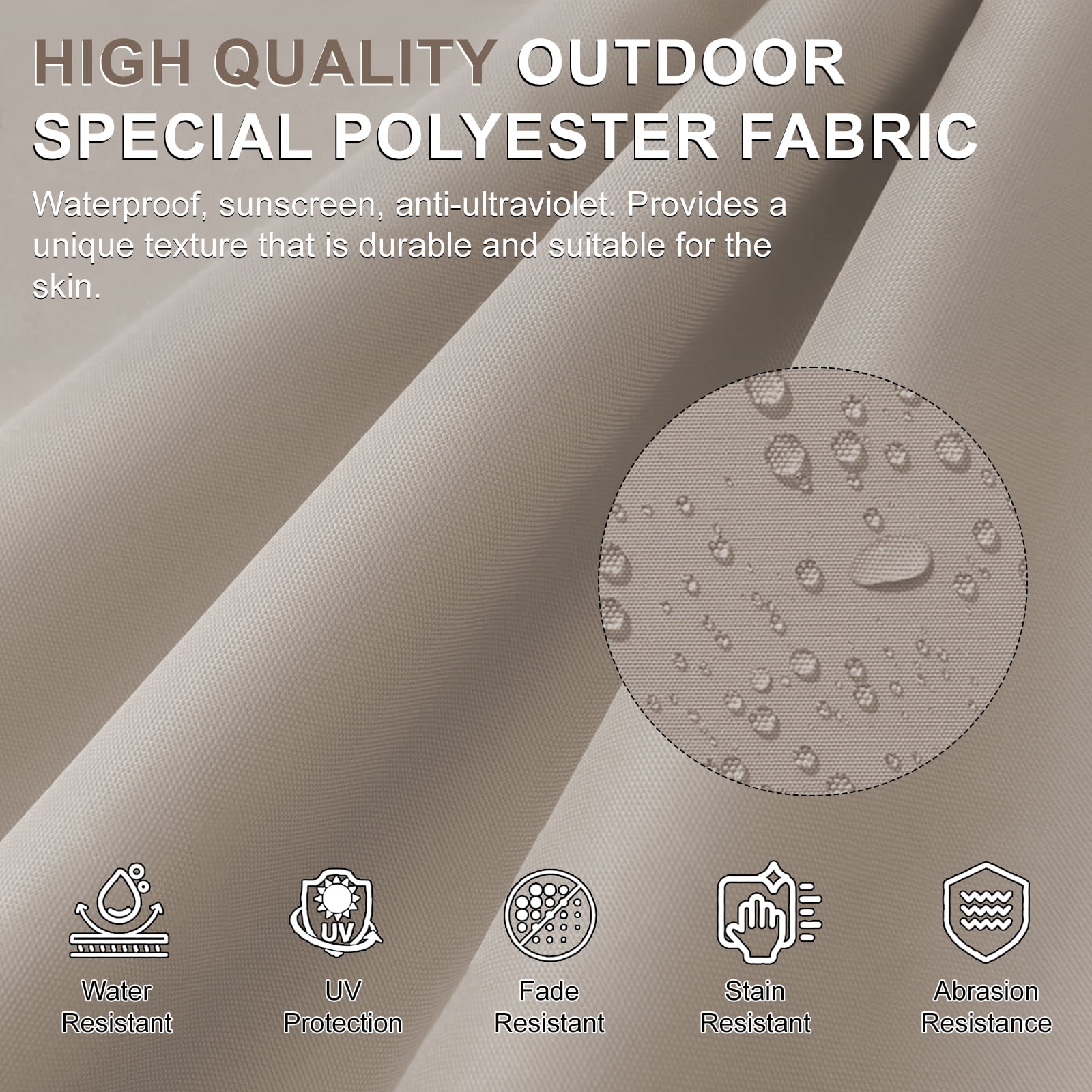 2-Pack 42"x21"x4" Outdoor Chair Cushions, High Back Soft Seat Pad with Ties, Fade-Resistant & Waterproof for Patio Dining/Rocking Chairs, Indoor/Outdoor Use,Khaki