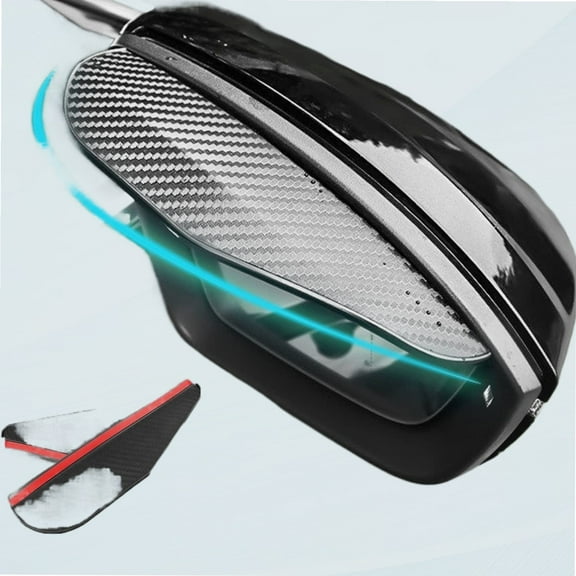 2PCS Universal Car Rear View Rain Cover Mirror,Car Carbon Fiber Side Mirror Rain,Eye Visor Sun,Rain Wing Smoke Guard for most Car,Truck and SUV