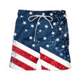 thumbnail image 3 of cllios Mens 4th of July Swim Trunks Distressed American Flag Board Shorts Casual Drawstring Beach Shorts Independence Day Patriotic Shorts with Pockets, 3 of 5