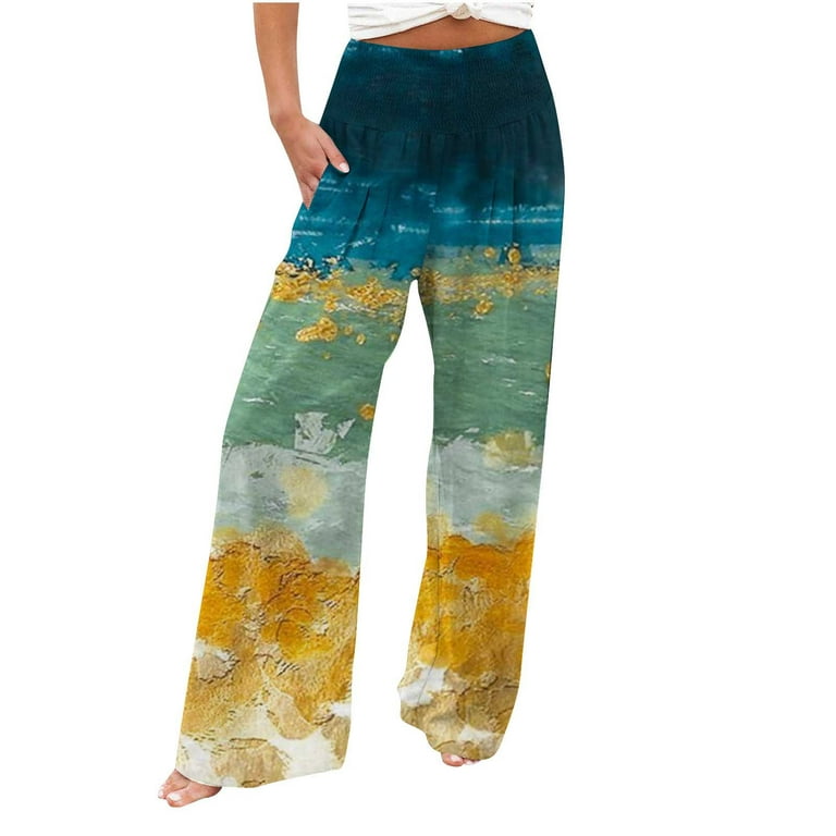 Women's Cotton Linen Pants Drawstring High Waisted Pants Casual