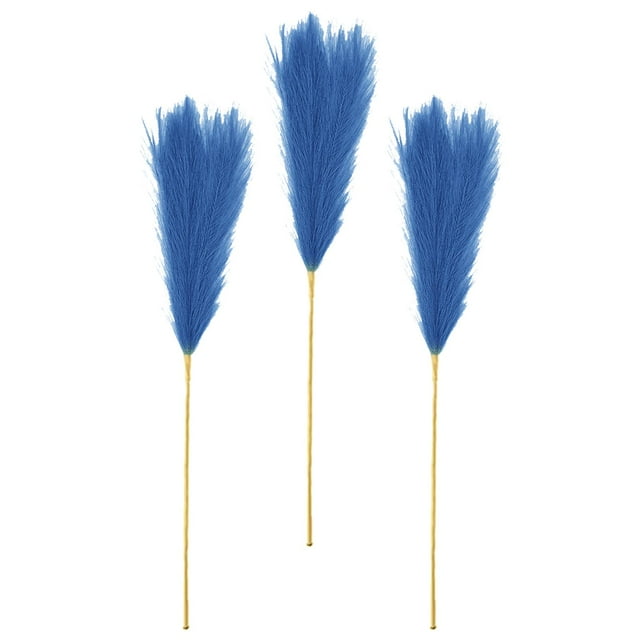 3 piezas de arreglos florales artificiales de hierba de pampa, ramas bohemias, pampas falsas Azul