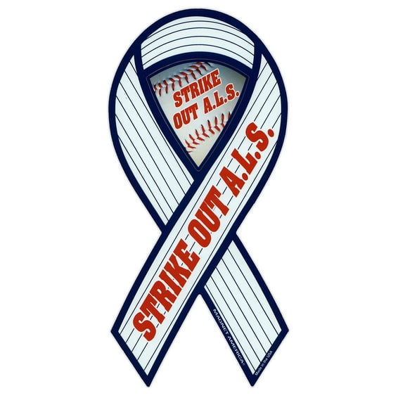 Magnetic Bumper Sticker - ALS Awareness (Lou Gehrig's Disease) - Ribbon Shaped Support Magnet - 4" x 8"