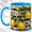 Blue, variant on Lemon Branch Coffee Mug, Coastal Fruit Mug, Ceramic 11 oz