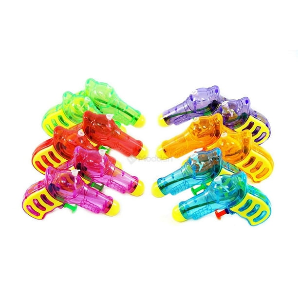 12 Squirt Guns For Kids Transparent Neon Bulk Water Guns With Classic