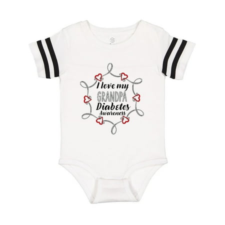 

Inktastic I Love My Grandpa Diabetes Awareness Gift Baby Boy or Baby Girl Bodysuit