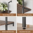 thumbnail image 6 of Ladder Shelf 2PCS Open Bookshelf 5-Tier Wall-Mounted Wood Bookcase Rack Open Back Industrial Modern Plant Flower Stand Utility OrganizerMetal Frame Furniture Office Kitchen Bedroom (Brown), 6 of 10