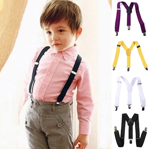 Baby Boys Y Back Adjustable Elastic Suspender Strong Sturdy Clip-on Braces Pre tied Bow Tie Set Kids Perfect for Tuxedo 