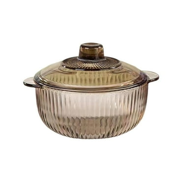 Glass Cooking Pot Heat Resistant Borosilicate Glass Cookware Stovetop Pot Set C6 O1D3