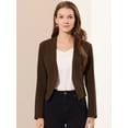 thumbnail image 2 of Chaqueta Corta Casual Allegra K Día de San Patricio Sin Cuello Para Mujer Café XS, 2 of 6