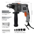thumbnail image 2 of 7.5-Amp Hammer Drill with Aluminum Alloy Housing, 1/2-Inch Corded Electric Hammer Drill with 3000RPM, Variable Speed, 15 Drill Bits with Toolbox for Home Improvement, DIY, 2 of 8
