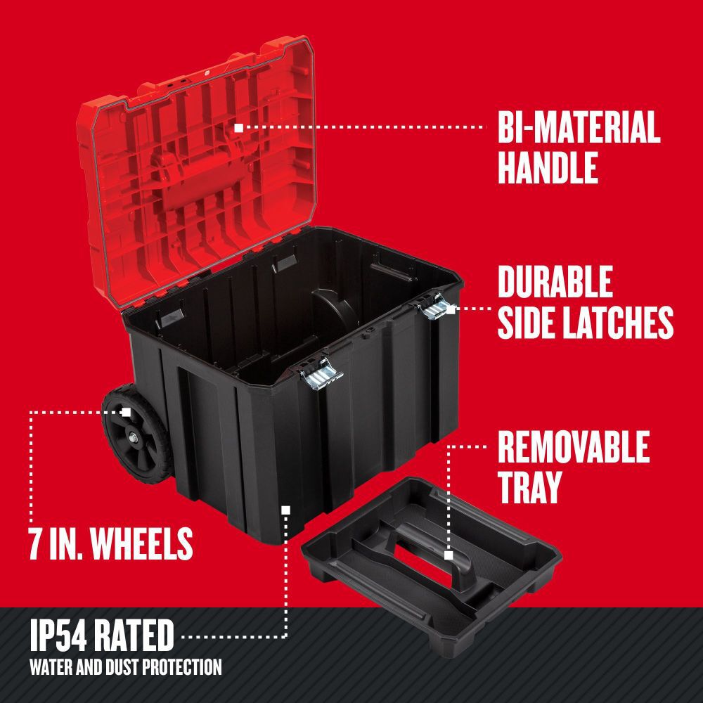 Craftsman VERSASTACK Wheeled Tool Box, Plastic, Red, 20 in W x 17 in D x 39 in H