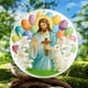 thumbnail image 3 of Adorno acrílico de Pascua de doble cara de 8 cm | Talla de la Crucifixión y la Resurrección | Decoración colgante ligera y duradera con anilla dorada | Regalo para decoración festiva religiosa | Uso, 3 of 6