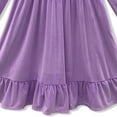 thumbnail image 4 of Millie Loves Lily Girls'Purple Rib Velour Long Sleeve Dress With Ruffle,Big Girls, Size 5, 4 of 5