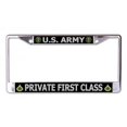 thumbnail image 1 of U.S. Army Private First Class Silver Letters Chrome License Plate Frame, 1 of 1