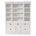 thumbnail image 3 of Halifax Mahogany Wood Kitchen Hutch Cabinet with 5 Doors 3 Drawers in White, 3 of 32