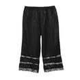 thumbnail image 4 of Women Pajama Pants Lace Trim Loose High Waist Sleepwear Bottoms Elastic Waist Nightwear Trousers, 4 of 7