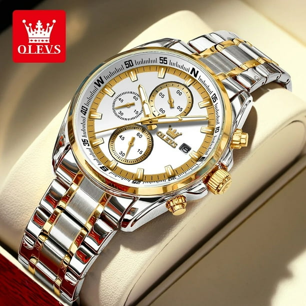 TOP Brand Quartz Watch for Men Multifunctional Chronograph Date Business Men s Watches Waterproof Wrist Watch Exclusive WHITE 2
