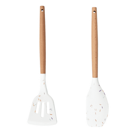 

Kitchen Utensils Set for Cooking with Wood Handle for Non-Stick Cookware - Wooden Kitchen Utensils