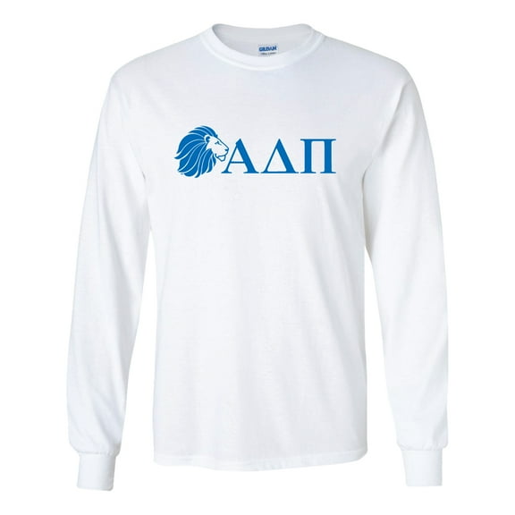 Alpha Delta Pi Long Sleeve T-shirt Greek Letter Design Sport Grey - Medium