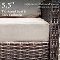 thumbnail image 5 of Summit Living 2-Piece Outdoor Swivel Chairs, Wicker Patio Club Lounge Chairs With Backrests & Cushions for Garden, Pool, Porch, Yard, Beige, 5 of 9