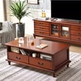 thumbnail image 2 of Cajones de almacenamiento, mesa de centro de lujo para cena de escritura, mesa auxiliar de madera de pie, Mesas Bajas de diseño móviles, muebles de salón, 2 of 4