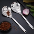 thumbnail image 4 of Cuchara coladora de acero inoxidable con mango ergonómico y agarre cómodo, larga, para freír alimentos, accesorios de cocina, 4 of 8