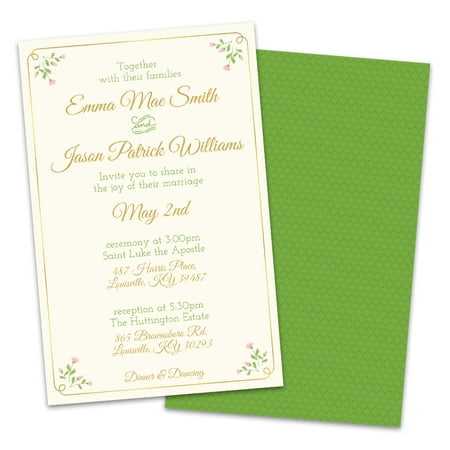 Personalized Sweet Floral Wedding Invitations