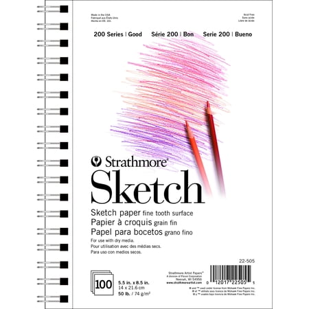 Strathmore 200 Series Sketch Pad, 50 Lbs, Acid-Free, 5.5