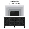 thumbnail image 6 of Vintage Sideboard Buffet Table Accent Credenza Storage Cabinet with 4 Hollow Carving Doors Adjustable Shelves Wood Legs for Kitchen Dining Living Room Entryway 59.84 Inch,Antique Black, 6 of 9