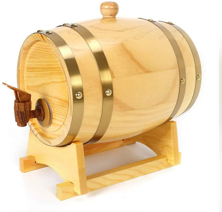 Natural 5L Oak Wooden Barrel for Storage Wine Whiskey Spirits Device 110V USA 