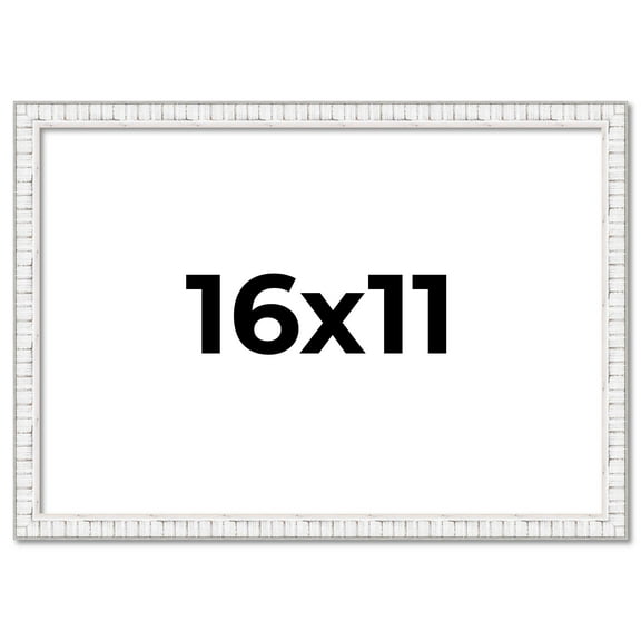 16x11 Frame White Real Wood Picture Frame Width 0.75 inches | Interior Frame Depth 0.5 inches |
