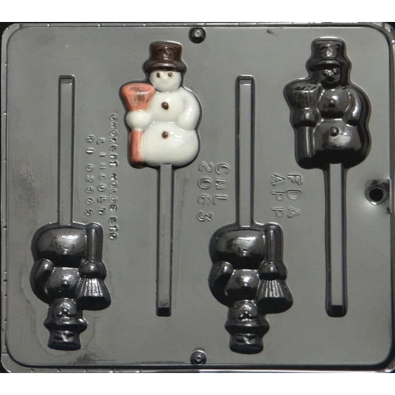 2063 Snowman Pop Lollipop Chocolate Candy Mold