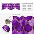 thumbnail image 6 of Purple Fish Scale Tie Up Valance Curtains for Windows, Kitchen Curtains Window Treatments, Modern Geometric Ombre Abstract Moroccan Short Window Shades Valances for Bedroom Bathroom Cafe 42"x18", 6 of 8
