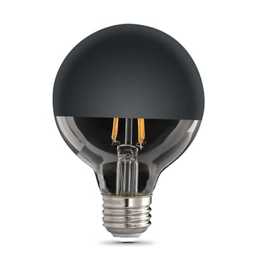 Satco 4.5W LED G25 Globe Bulb – Half Silver Crown, Medium E26 Base, 2700K Warm White (Dimmable)