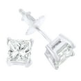 thumbnail image 2 of AFFY Princess Cut White Natural Diamond Stud Earrings In 14k White Gold, 2 of 2